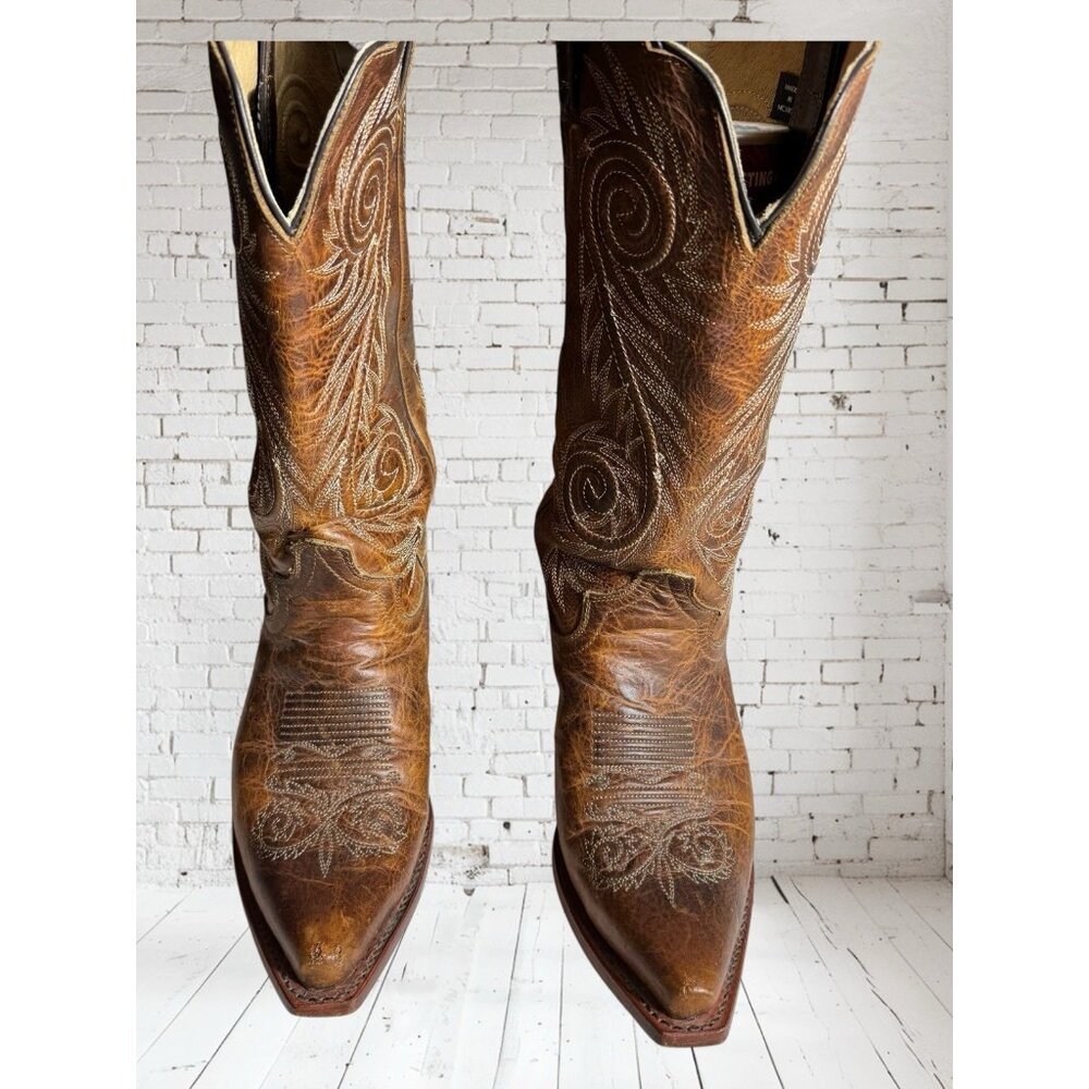 Justin L4332 Women's size 7 B Western Cowgirl Damiana Leather Snipped Toe Boots - Picture 16 of 16